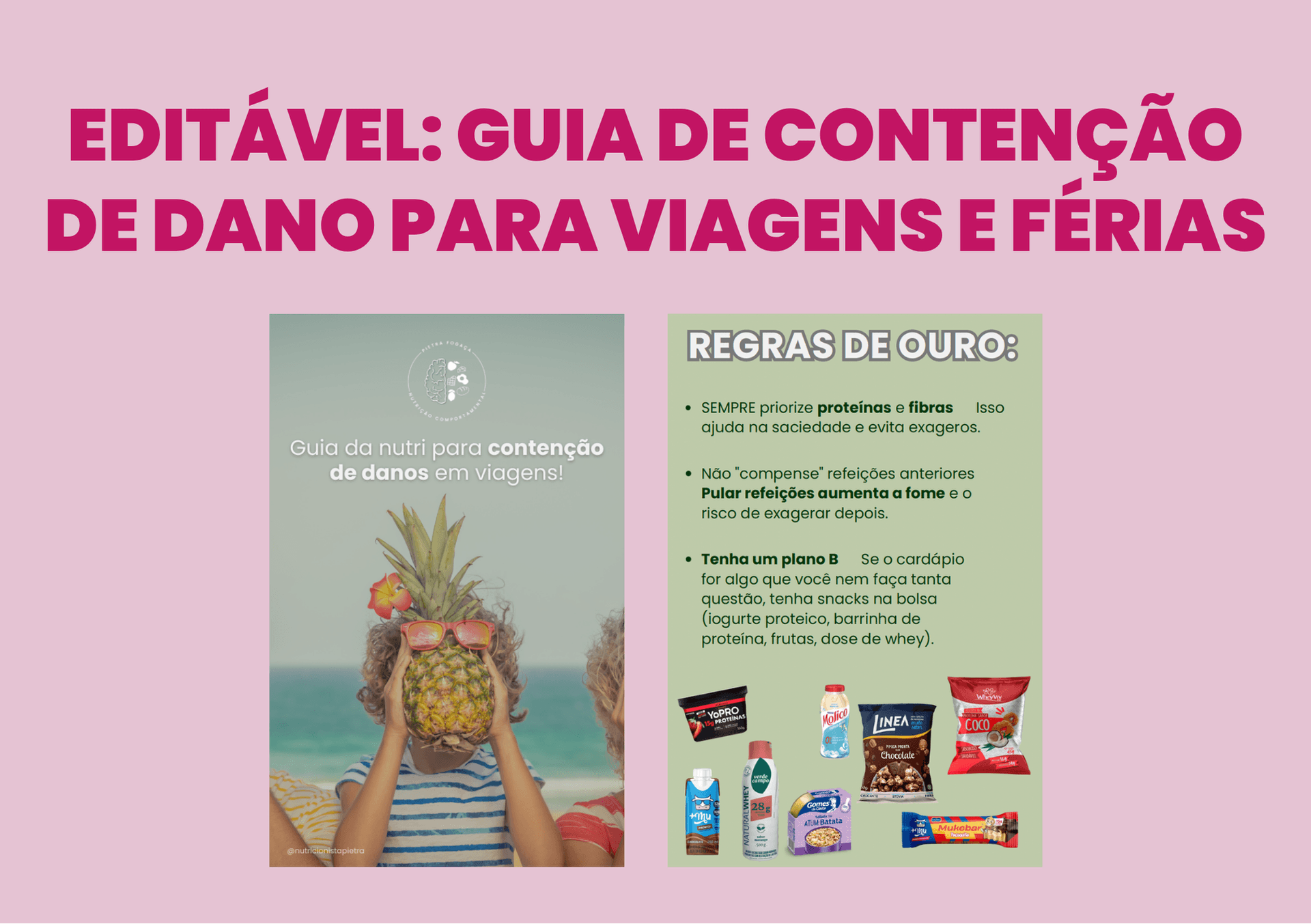 Modelo editável do ebook "Guia de contenção de dano para viagens"